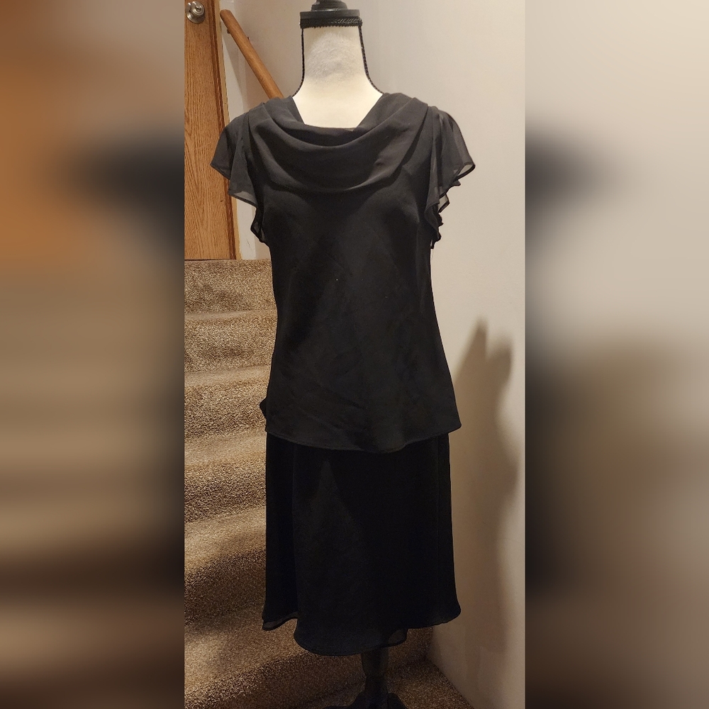 Metaphore Elegant Black Women's Two Piece Set Skirt S With Top 12